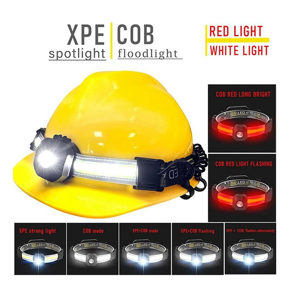 New Style Portable LED Headlight Ultra Wide Angle COB Rechargeable Headlamp for Outdoor Hunting