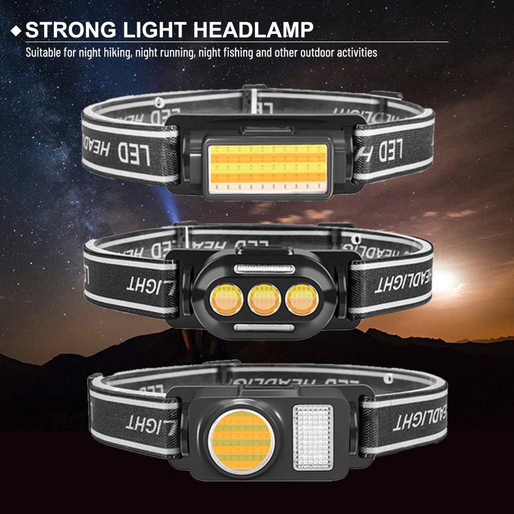 Custom Packaging Headlight Night Flashing Ipx4 Waterproof COB Induction Headlamp