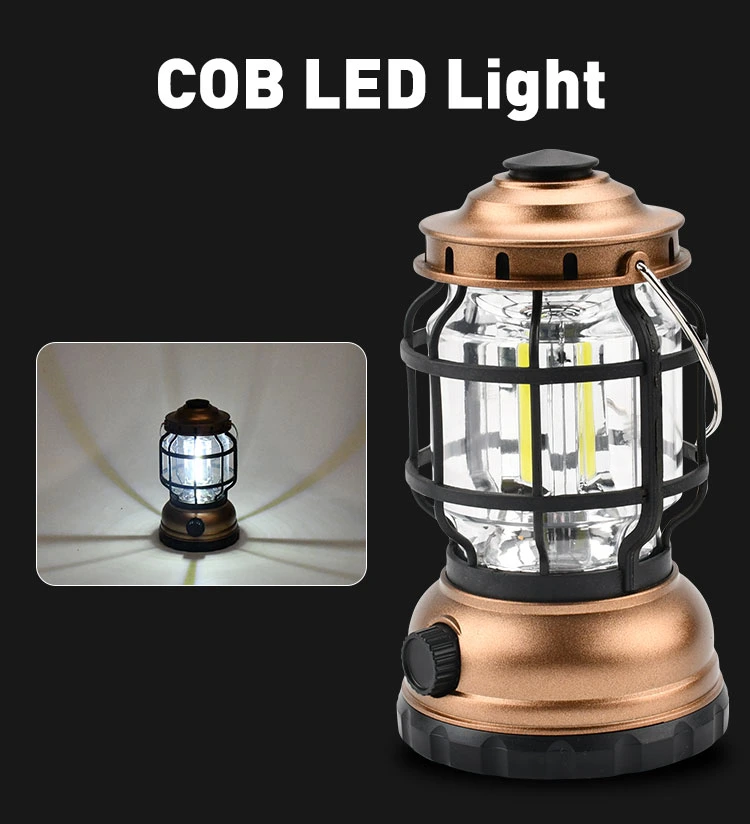 Brightenlux Mini AAA Battery Railroad Camping Lantern Antique USB Rechargeable COB LED Camping Light for Running Hiking Hunting