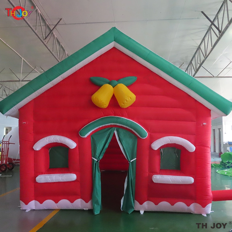 6X4m Xmas LED Light Inflatable Santa Grotto Christmas House Holiday Inflatable Christmas Tent with LED Light
