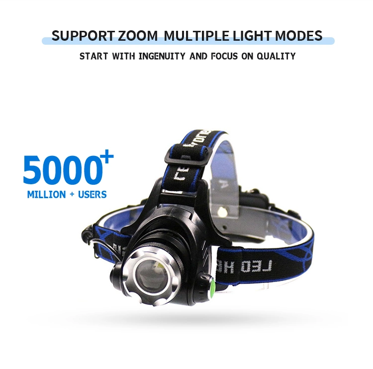 2023 New High Power Light Zoomable Waterproof Light USB Rechargeable LED Light Headlamp Flashlight Headlights