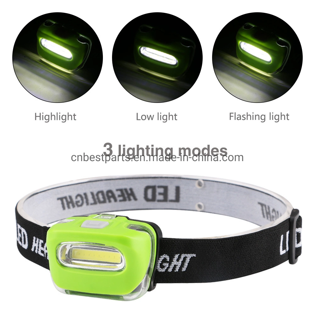 New Arrival Super Bright Portable Head Torch Light 3W COB LED Rotating Degree Headlight Emergency Battery Powered 3*AAA LED Headlamp