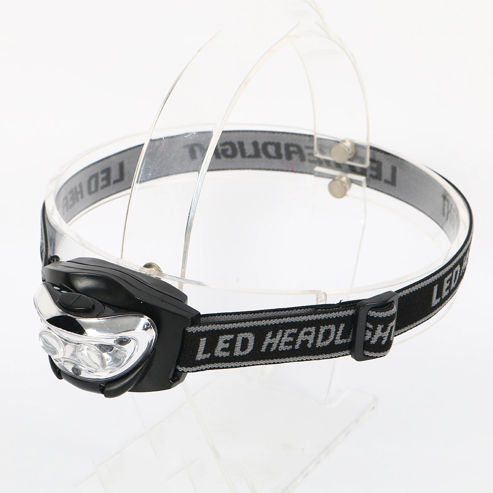 Super Bright White Light LED Headlamp with 2 White LED Light and One Red LED Flash Light