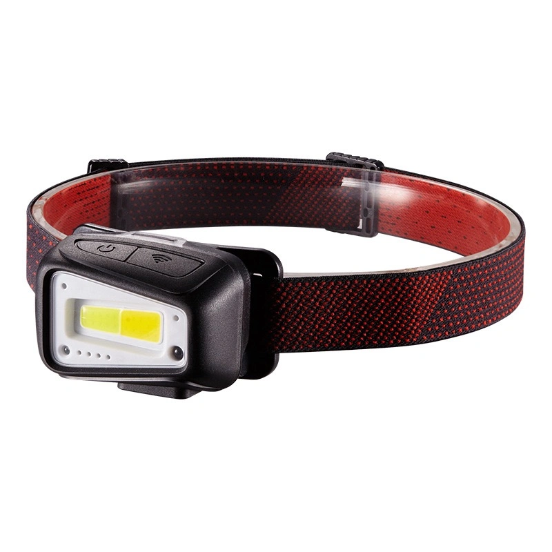 New Upgrade Type C Outdoor Emergency Head Lamp Portable Adjustable LED Headlight Two Color Matching COB Rechargeable LED Headlamp with PIR Sensor