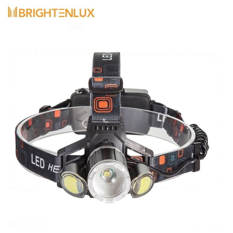 Brightenlux Hot Selling Adjustable Belt Headlight, LED Rechargeable 2*18650 Battery Headlamp for Outdoor Activities