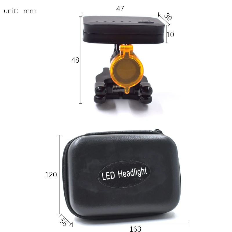 Dental Headlight Loupe Wireless Portable 5W LED Headlamp with Optical Filter for Dental Surgical Head Light