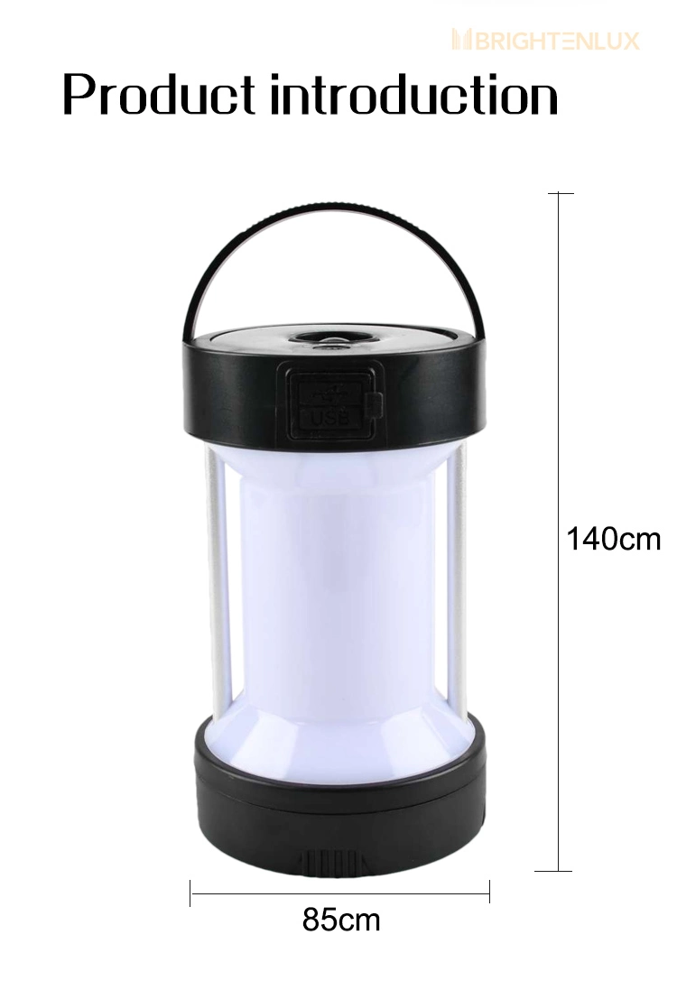 Brightenlux Hot Sale Solar Fishing Camping Lamp 350lumen Lantern SMD Outdoor Waterproof Camping Light with Hook