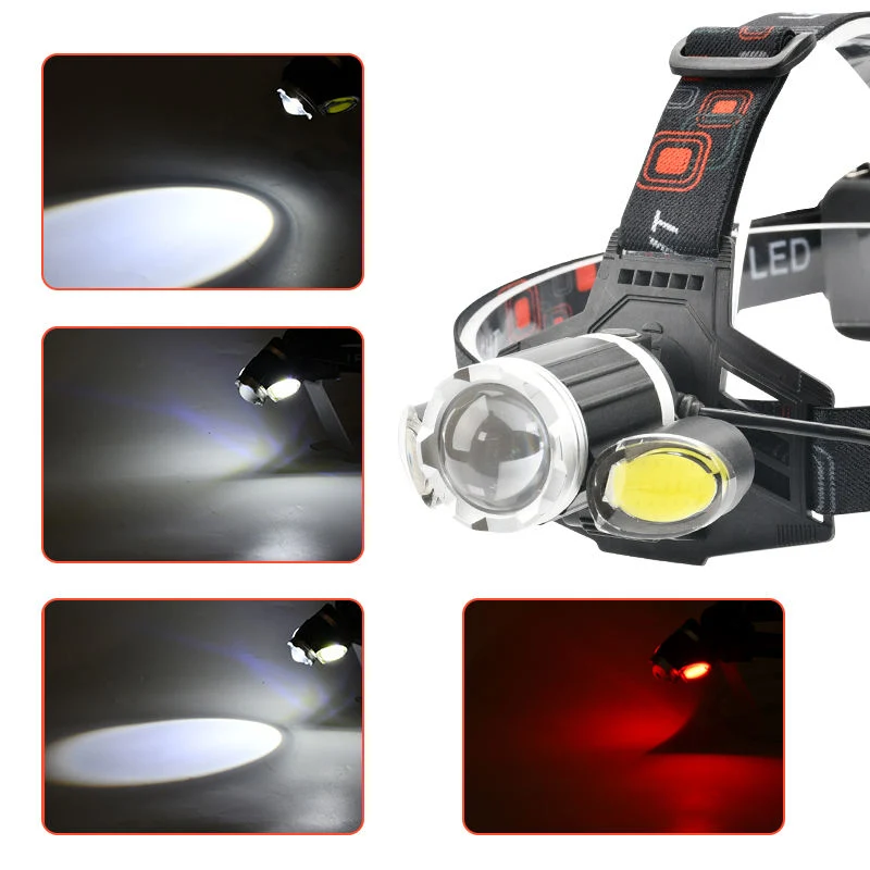 Glodmore2 Hot Selling Adjustable Belt Headlight, LED Rechargeable 2*18650 Battery Headlamp for Outdoor Activities