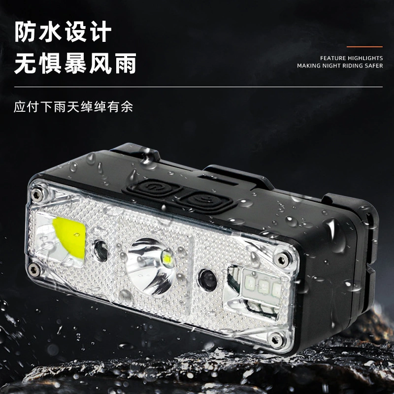 Multifunctional Outdoor Headlight USB Charging Induction Bald Head Wearing Style Head Light