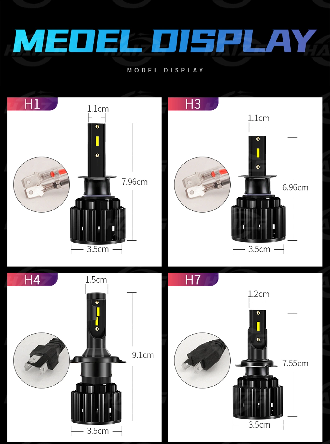 Haizg Top Sale S8 Car LED Light 10000lm 50W Csp Auto Headlight