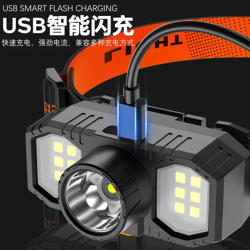 New LED Headlight Outdoor Lighting COB Mini USB Rechargeable Miner&prime;s Lamp Small Headlight