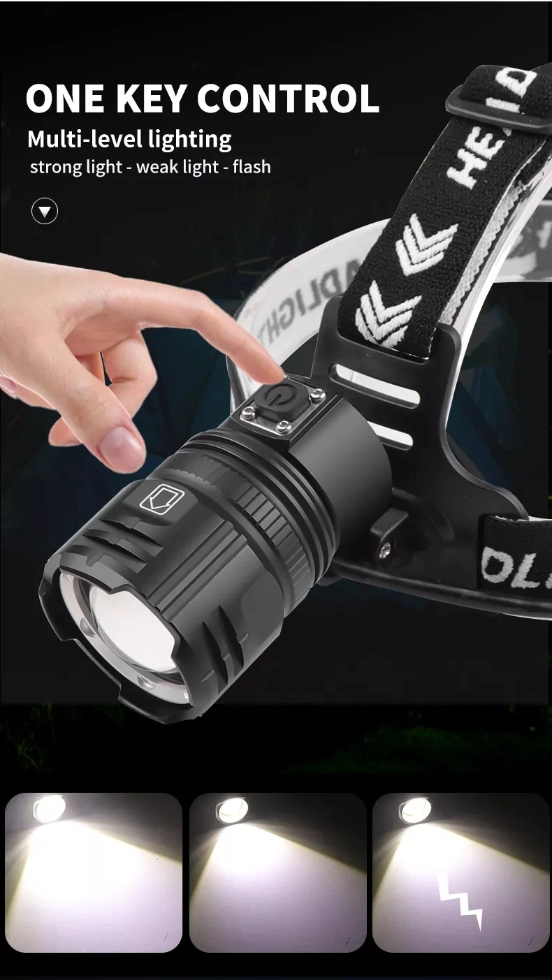 30W LED Xhp70 Super 1500 Meters Zoomable Lantern Bright 90000 Lumen Headlight