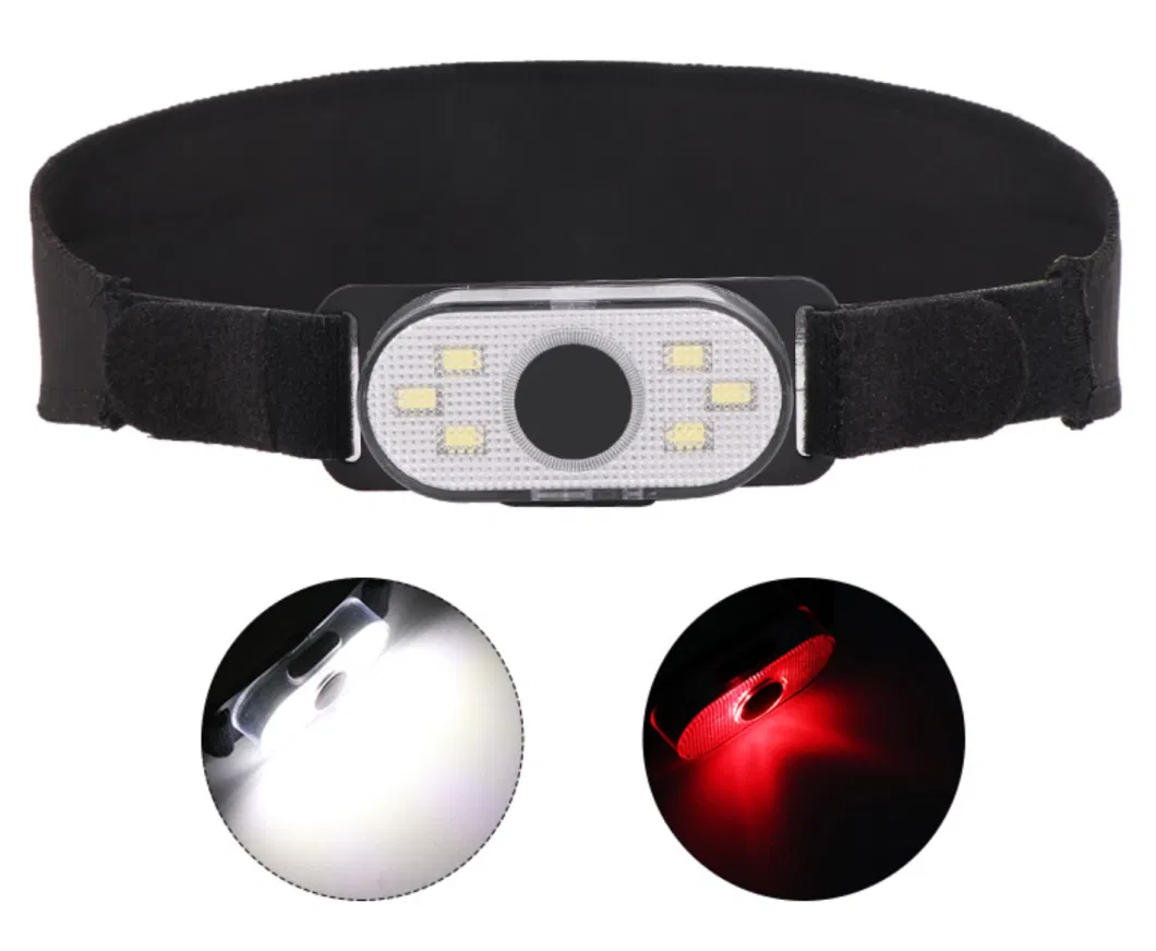 Hot USB Rechargeable Multi Function Headlamp with Red Flashing SMD Head Torch LED Lighting for Emergency Car Repairing Rechargeable LED Headlight