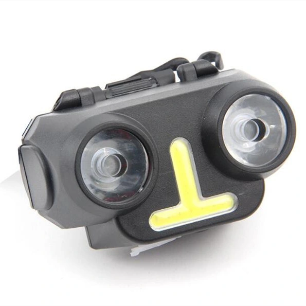 COB Headlight Mountain Bike Multi-Function Strong LED Light USB Charging Night Riding Light Emergency Light