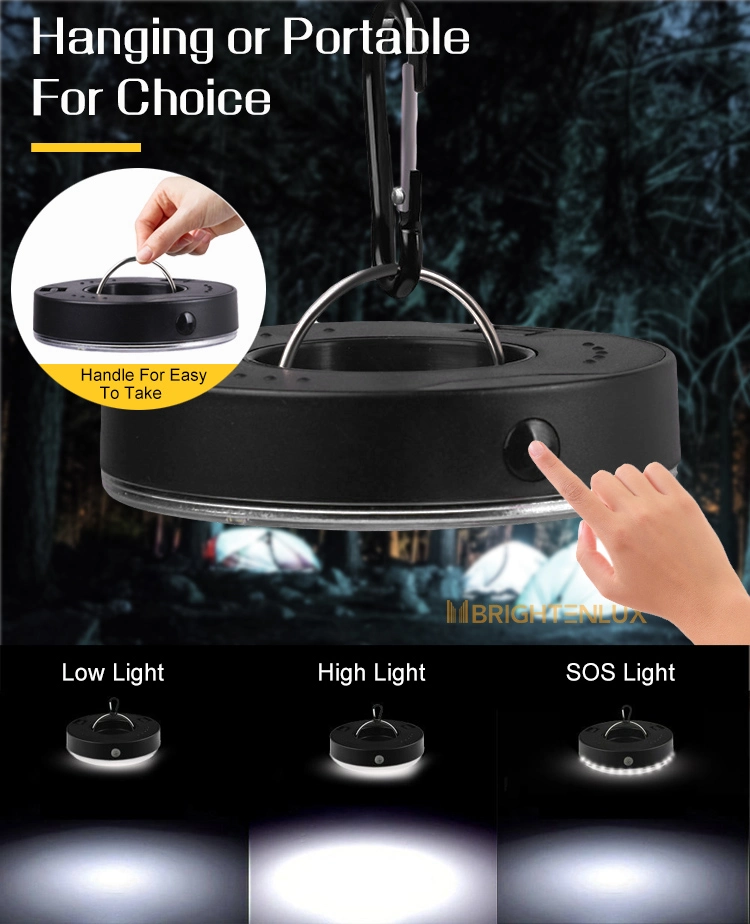 Brightenlux Powered Flexible 3 Mode Light Hanging Battery Tent Telescopic Camping Lights Outdoor with Hook