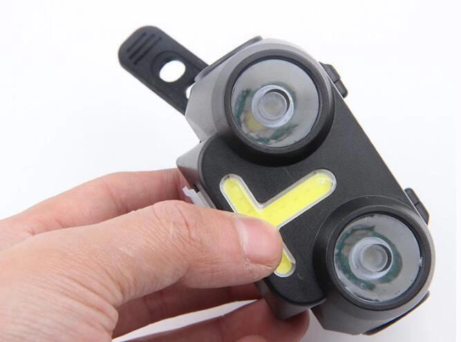 COB Headlight Mountain Bike Multi-Function Strong LED Light USB Charging Night Riding Light Emergency Light