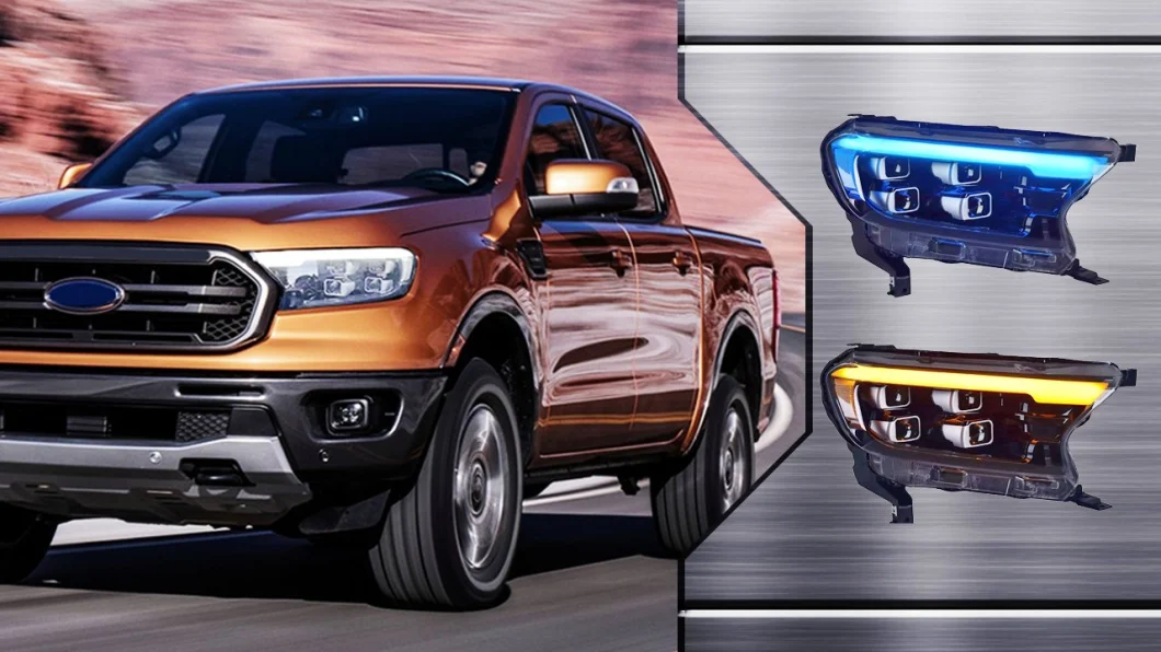 Car Exterior Accessories LED Headlamp Headlights for Ford Ranger T7 T8 Wildtrak Raptor Everest 2015-2021