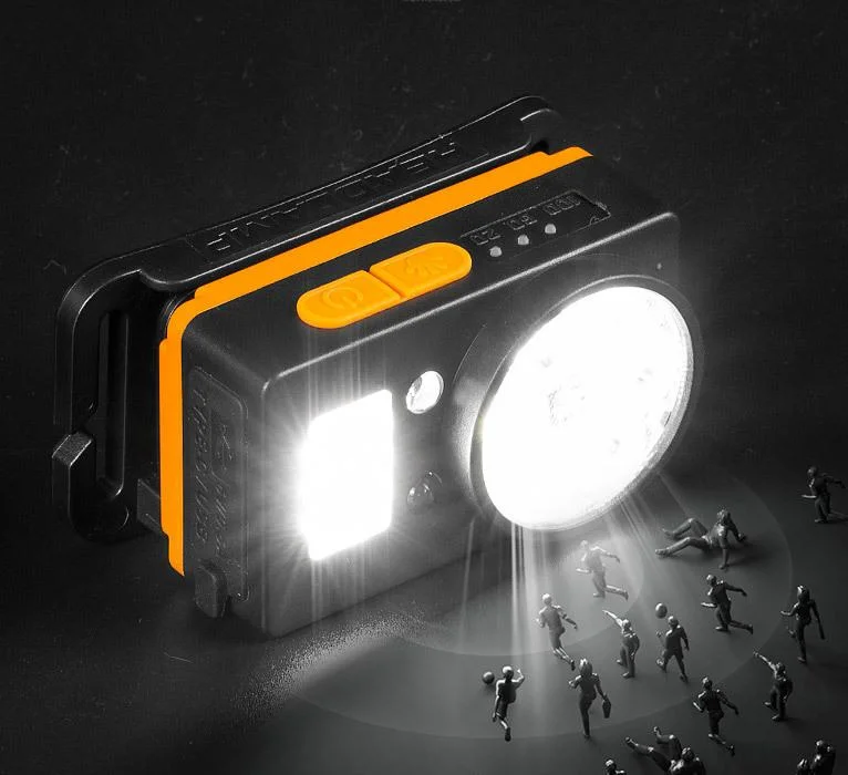 LED Waterproof Working Camping Mini IR Sensor Powerful Rechargeable Headlamp with Magnet &amp; Hook