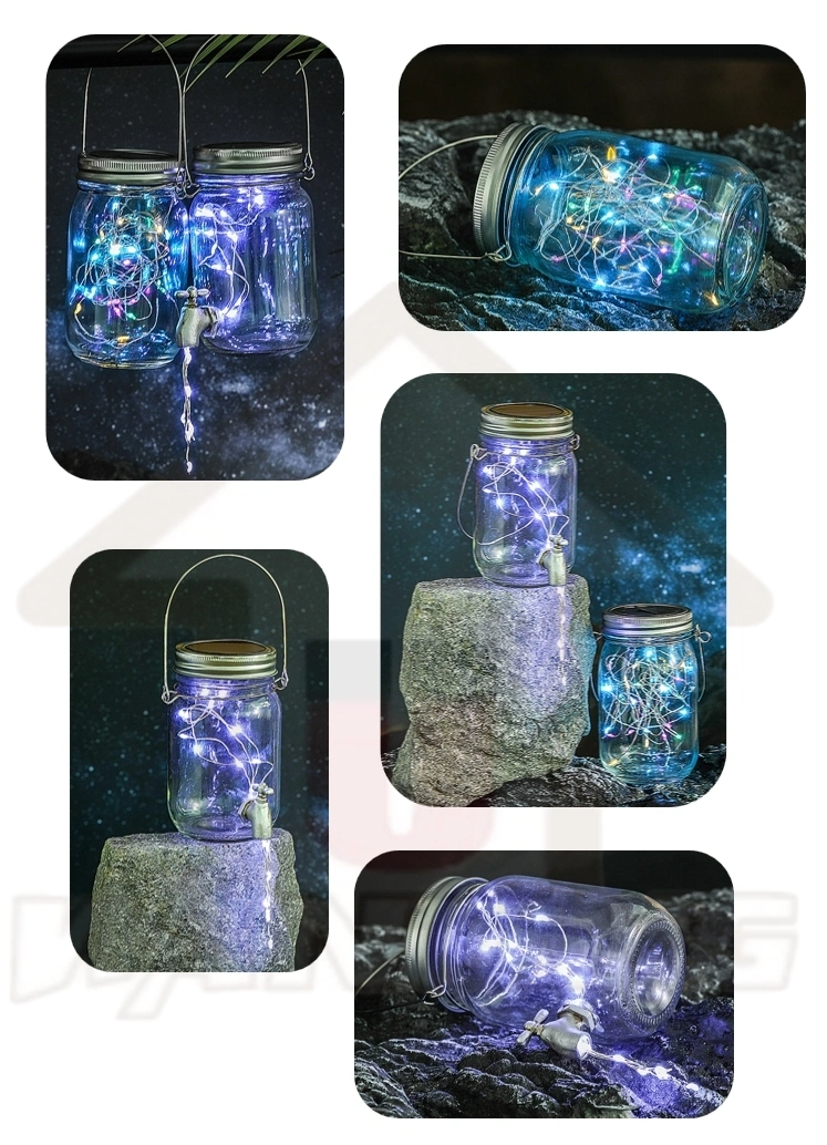 LED Mason Jar Light Outdoor Camping Ambient Lighting Waterproof Garden Home Lamp