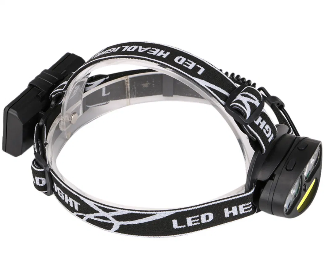 Wholesale T6 COB Camping LED Head Torch Lamp Light Sensor Switch LED Headlights 7 Flash Mode Headlight Waterproof Rechargeable Hunting LED Headlamp