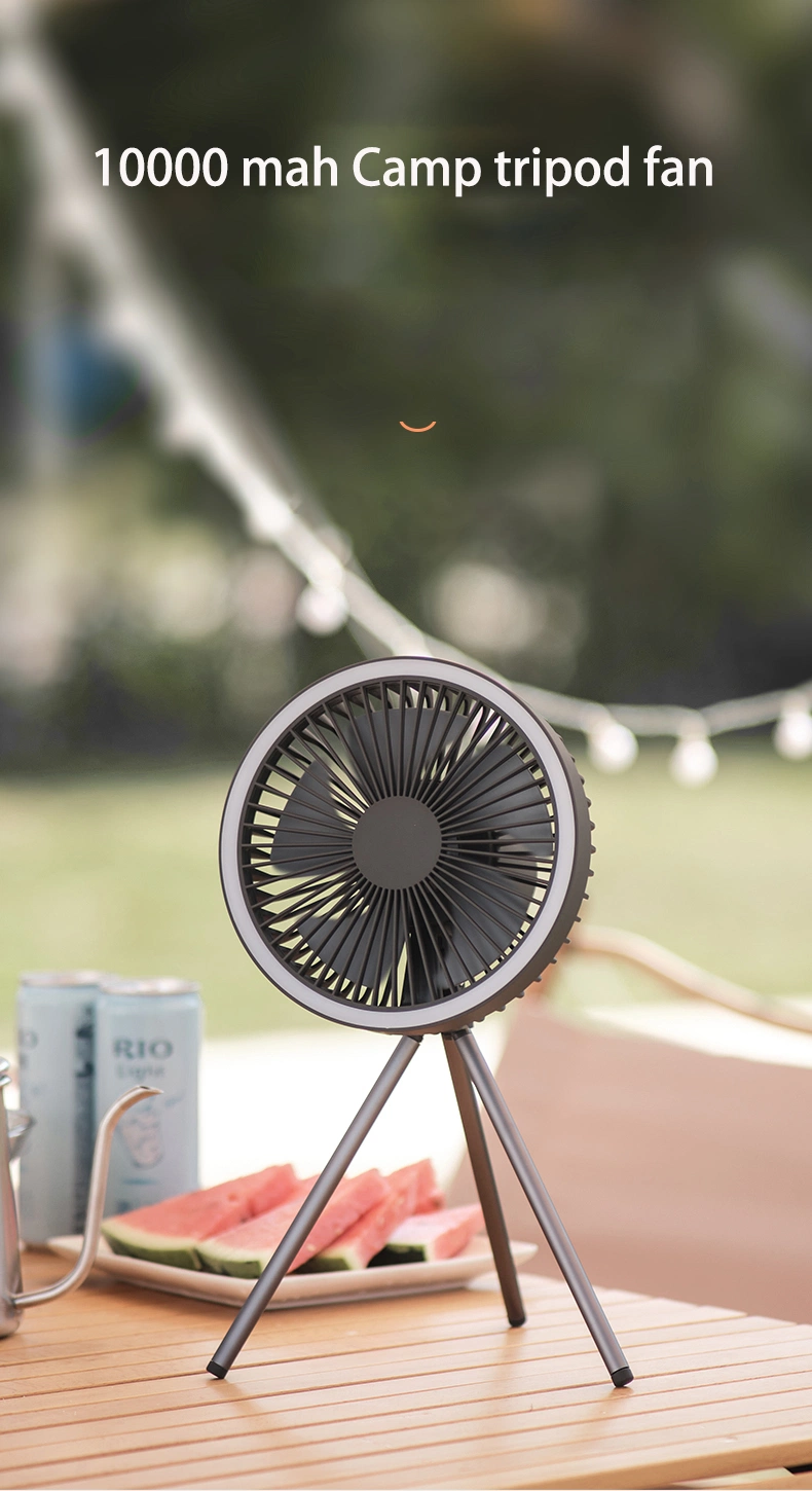 Multifunctional USB Rechargeable Desktop Fan Portable Outdoor LED Camping Light Fan