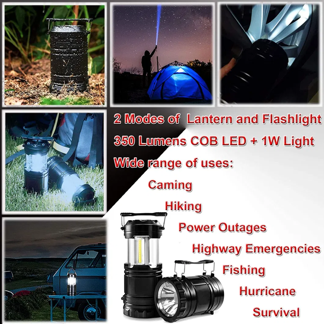 Emergency LED Camping Lantern Flashlight, 2 in 1 Collapsible Light