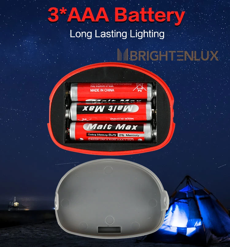 Brightenlux New Kid Design 3 Modes 3*AAA Dry Battery Comfortable Portable Waterproof Mini COB LED Outdoor Headlamp