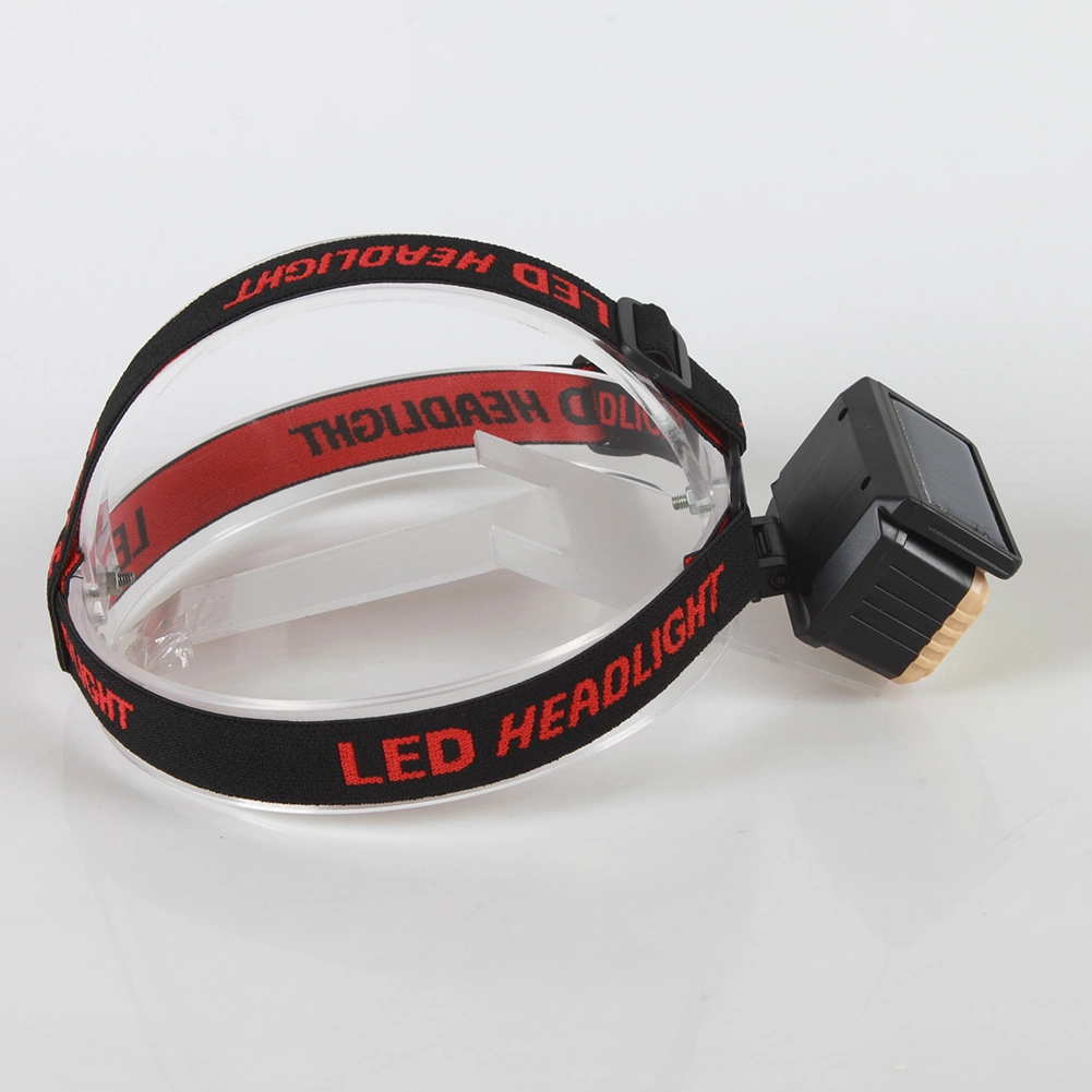 Yichen Solar Rechargeable COB LED Headlamp with Red Warning Light
