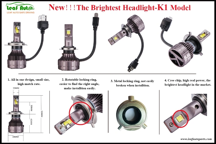 Auto Part Bombillas LED 9007 H11 880 H4 LED Headlight Bulb Kit Luces LED H1 9005 H13 K1 LED Headlamp CREE H7 Luces Turbo LED