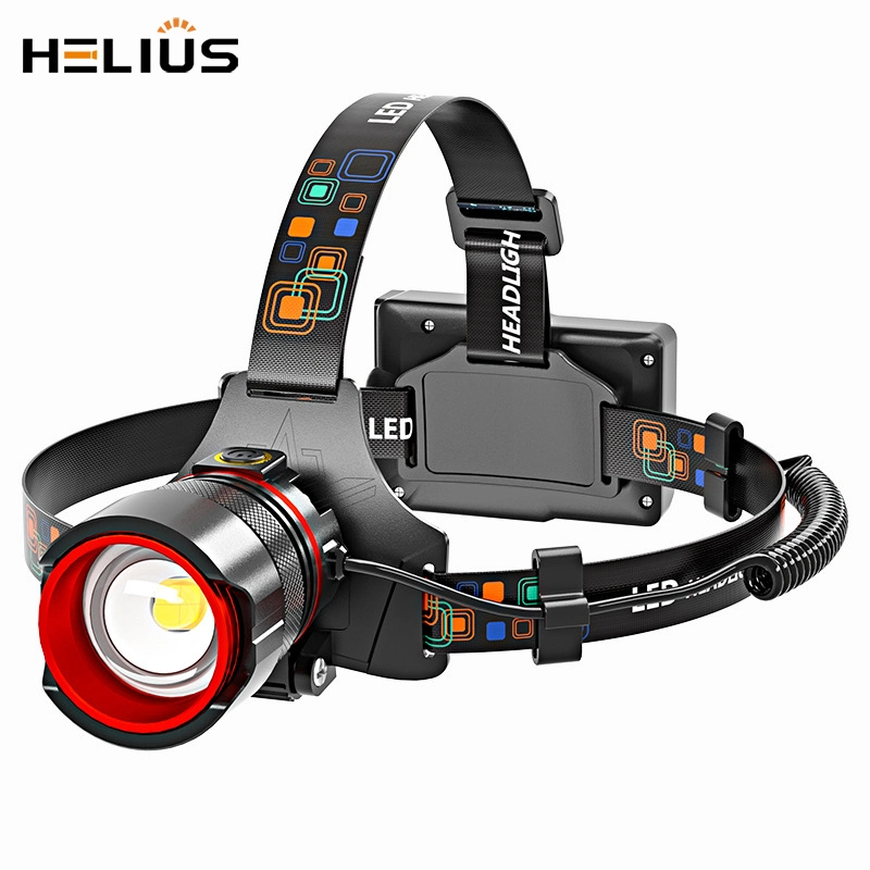 30W/Xhp50/T6 New Wave Sensing Zoomable Type-C Input and USB Output Warning Light LED Headlamp Headlight