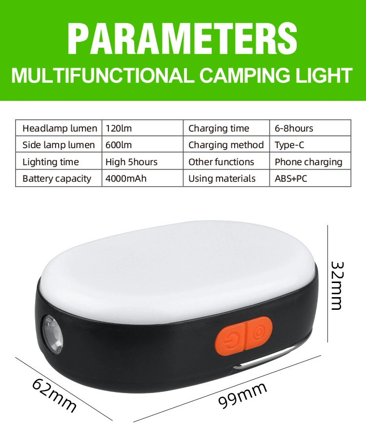 Outdoor Camping Light Emergency Power Bank Outdoor Long-Range Lighting Outdoor Atmosphere Light Sos Distress Light Camping Light