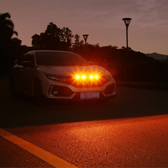 Car Grid Grille Small Yellow Light Red and White Lights LED Decoration Warning Light