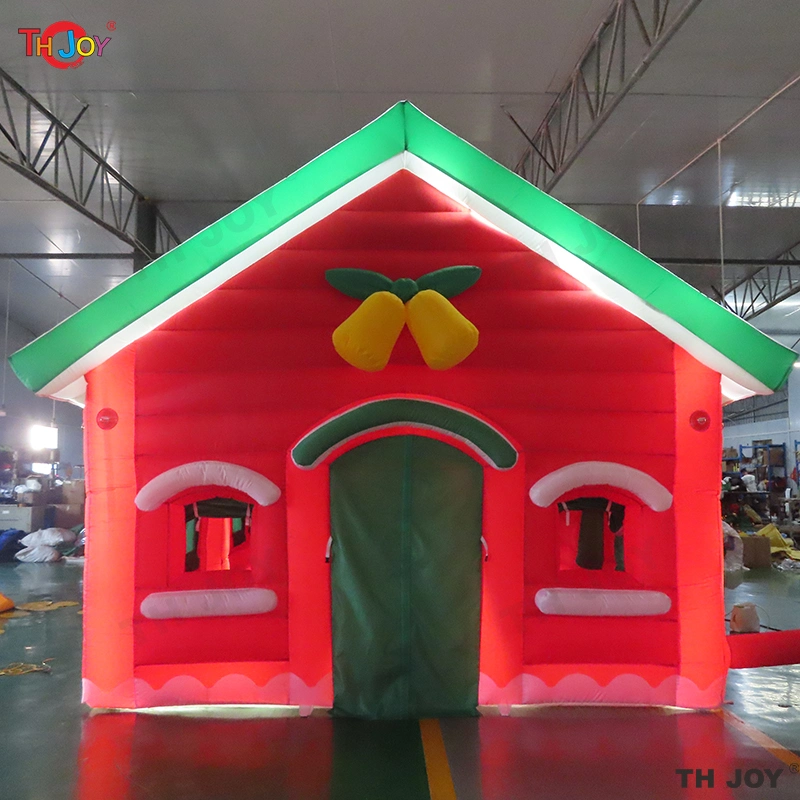 6X4m Xmas LED Light Inflatable Santa Grotto Christmas House Holiday Inflatable Christmas Tent with LED Light