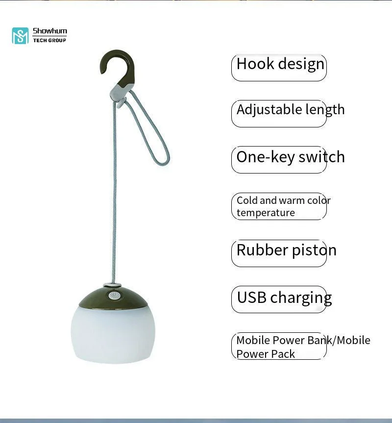 Outdoor Light Waterproof and Bright LED Camp Tent Light Waterproof Camping Light Silicone Hanging Light USB Charging Camping Light