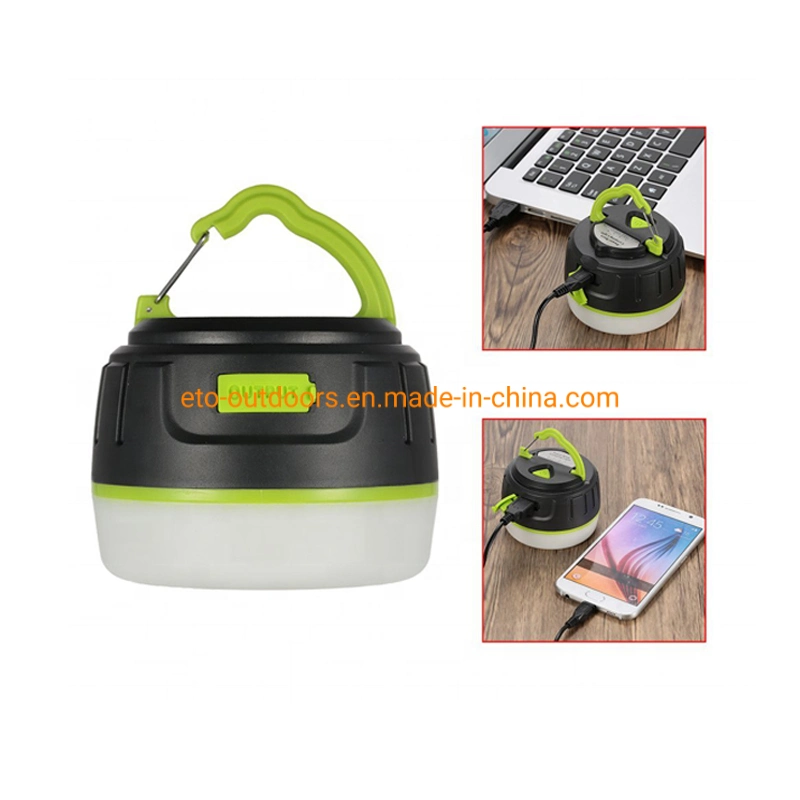 Portable LED Camping Lantern Power Bank Flashlight USB Port IP65 Waterproof Tent Light