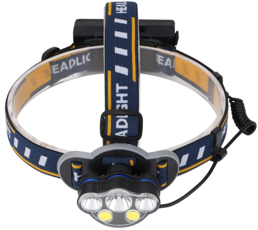 USB Rechargeable Head Torch Lamp 90 Degree Head Rotation Emergency 8 Flash Modes Camping Headlight 18650 Aluminum Powerful Hunting LED Headlamp