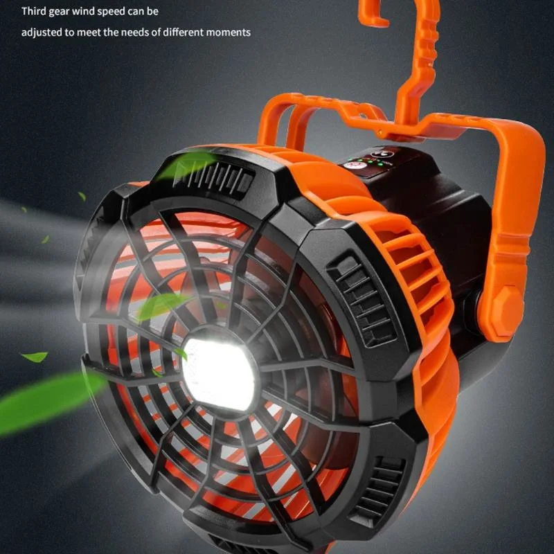 5200mAh Portable Camping Lamp with Fan 2in1 LED Light USB Rechargeable Outdoor Tent Fan Lantern