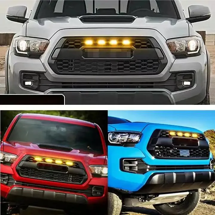Car Middle Net Small Yellow Light Grille LED Daytime Running Lights Car