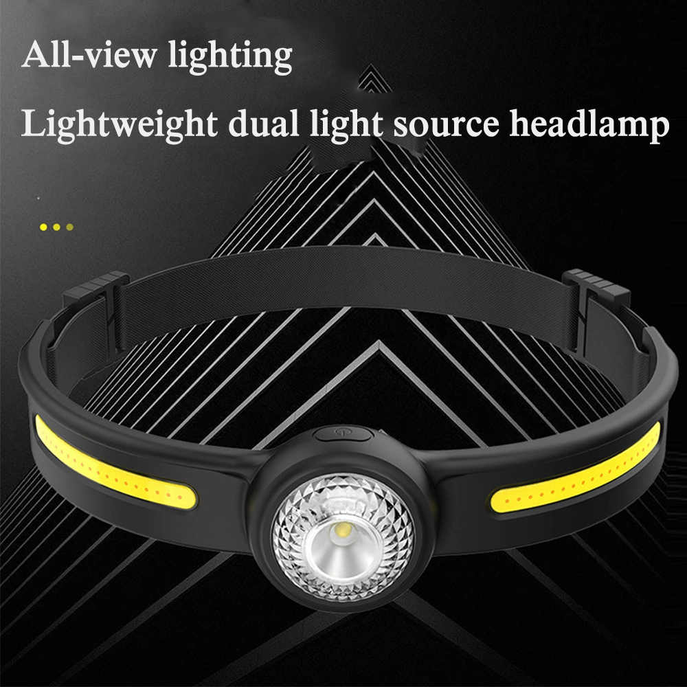 Helius 270-Degrees Wide Beam COB Front Waterproof Rechargeable USB LED Headlamp