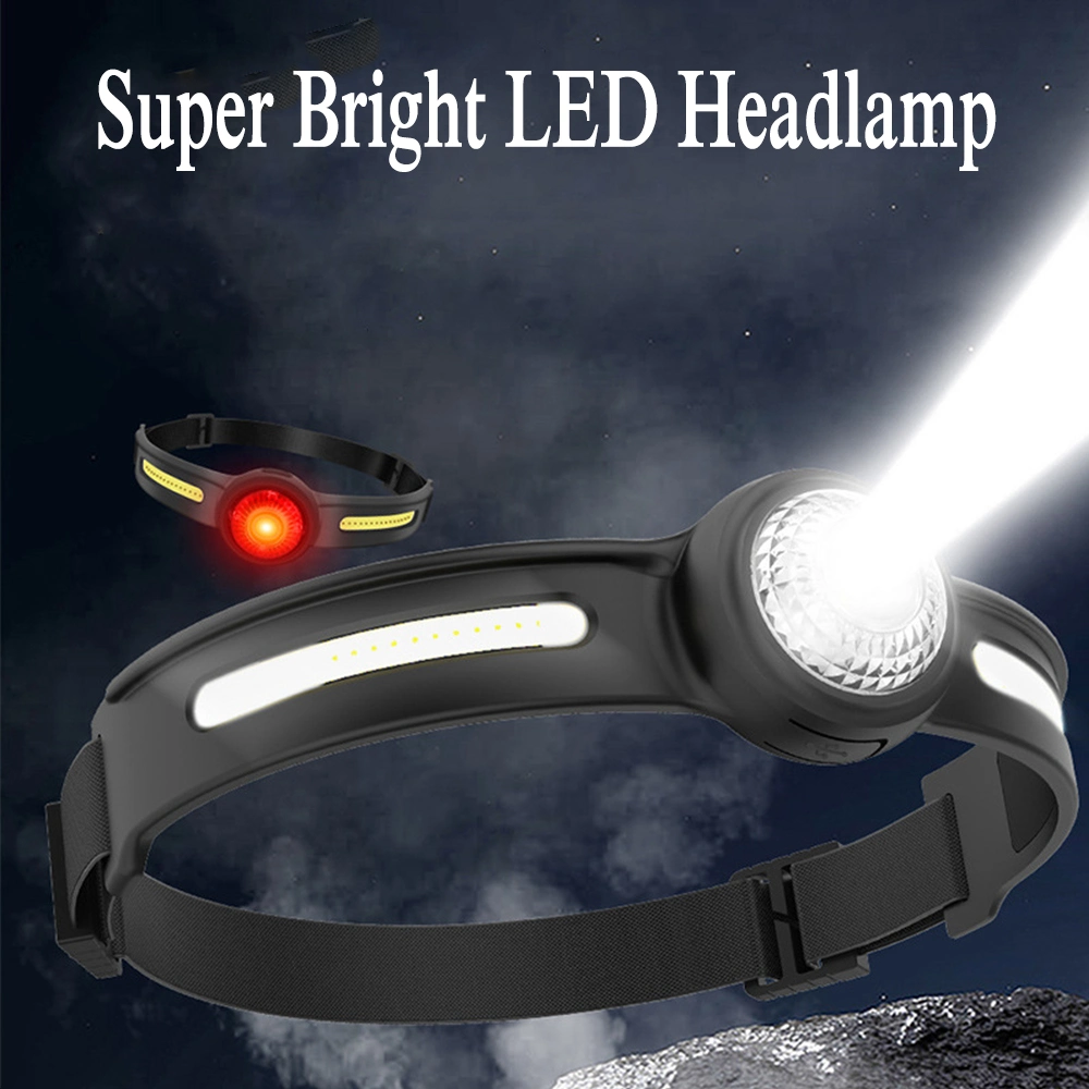 Helius 270-Degrees Wide Beam COB Front Waterproof Rechargeable USB LED Headlamp