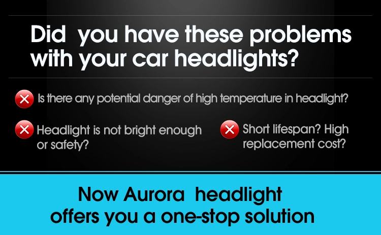 Aurora H7/H8/H9/H11/9005/9006 Red Headlights Auto LED Light Headlight 1+1 Design Car LED Headlight