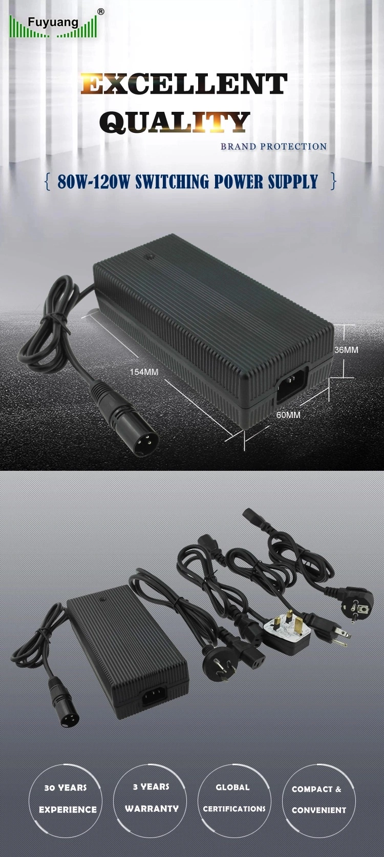 14.6V Customized Lithium Ion LiFePO4 Battery Charger for E-Bike