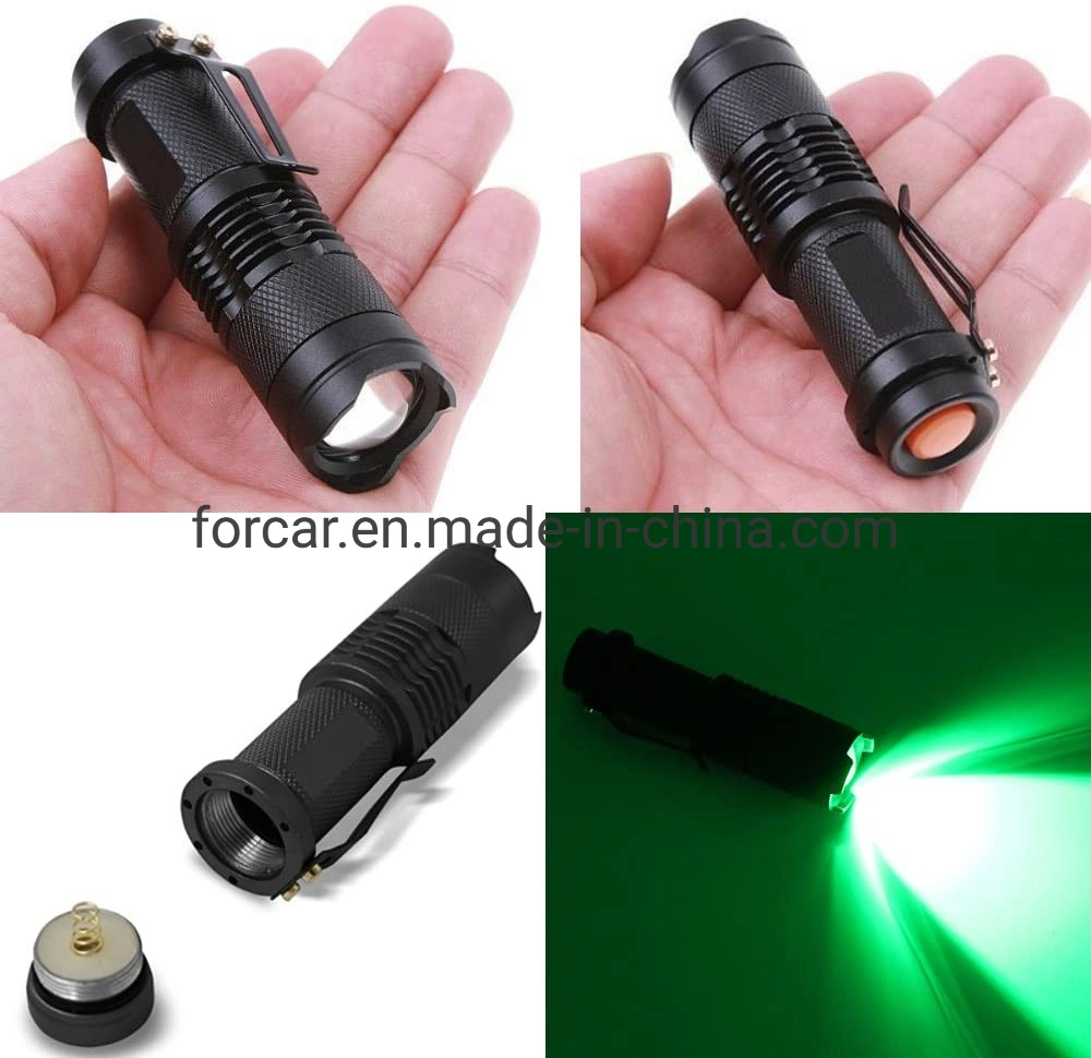 Green Flashlight Light Detector with Zoom LED for Fishing and Hunting