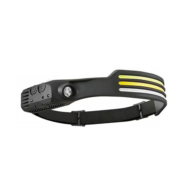 COB Wave Sensing Multi-Mode Headlamp Red Warning Light Built-in Lithium Battery Silica Gel LED Headlight