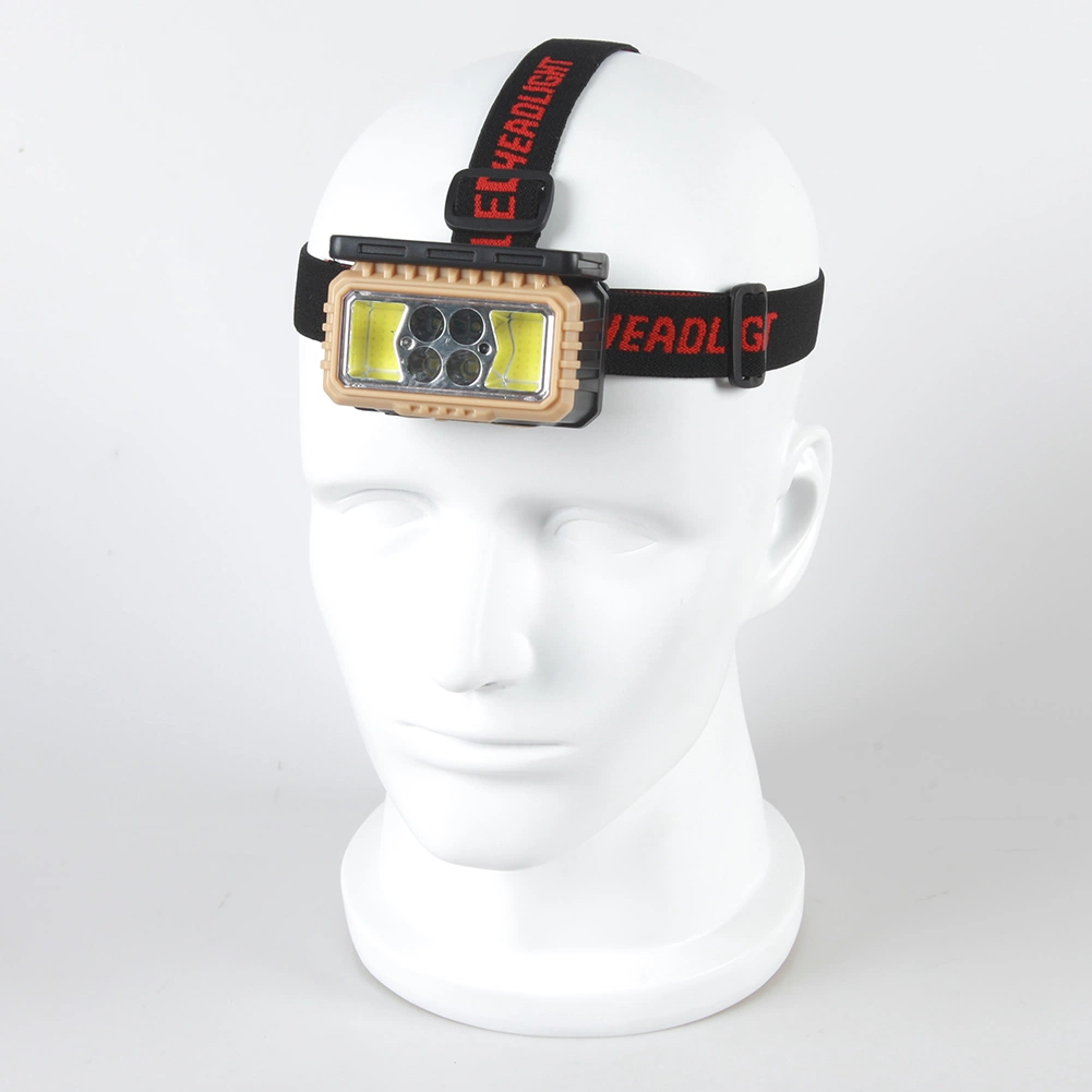 Yichen Solar Rechargeable LED and COB Headlamp with Red Warning Light