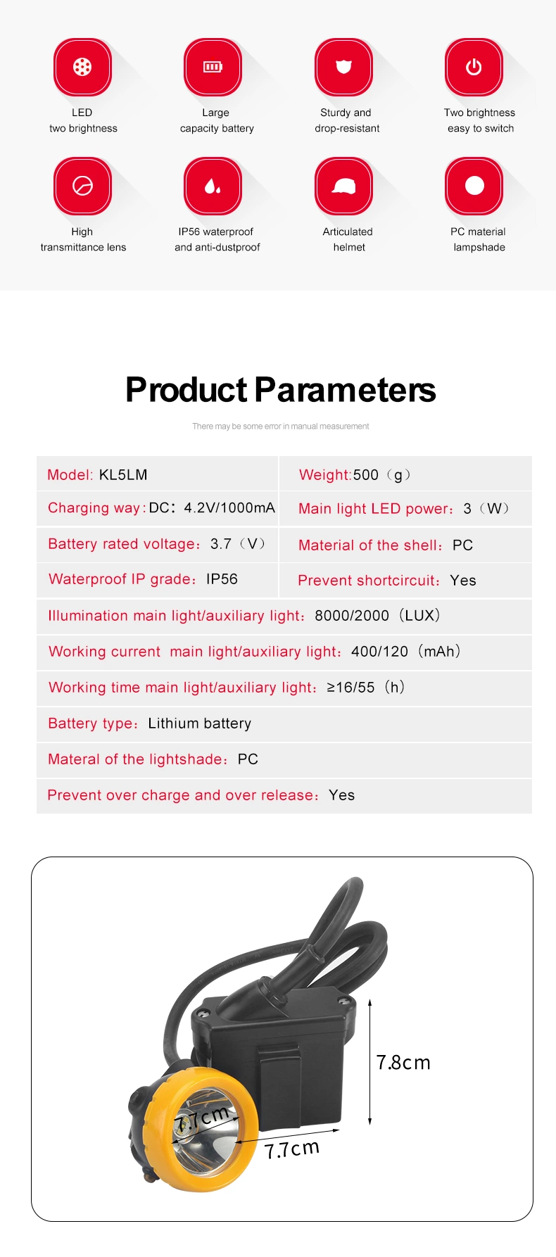 Best Sale 10000lux LED Mining Light Headlamp Kl5lm