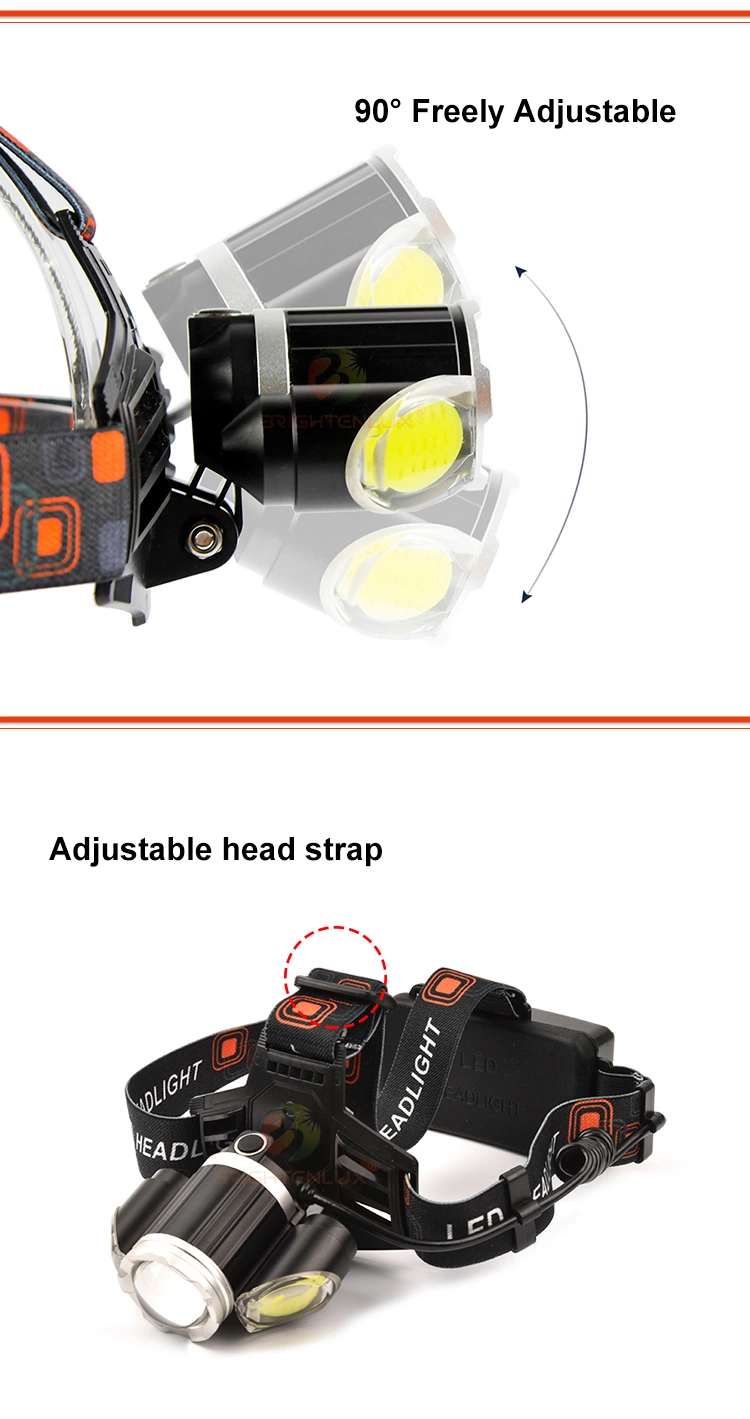 Brightenlux 2023 Best COB Super Bright USB Rechargeable Waterproof Hunting Frontale LED Headlamp