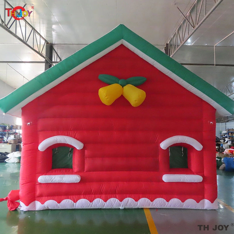 6X4m Xmas LED Light Inflatable Santa Grotto Christmas House Holiday Inflatable Christmas Tent with LED Light