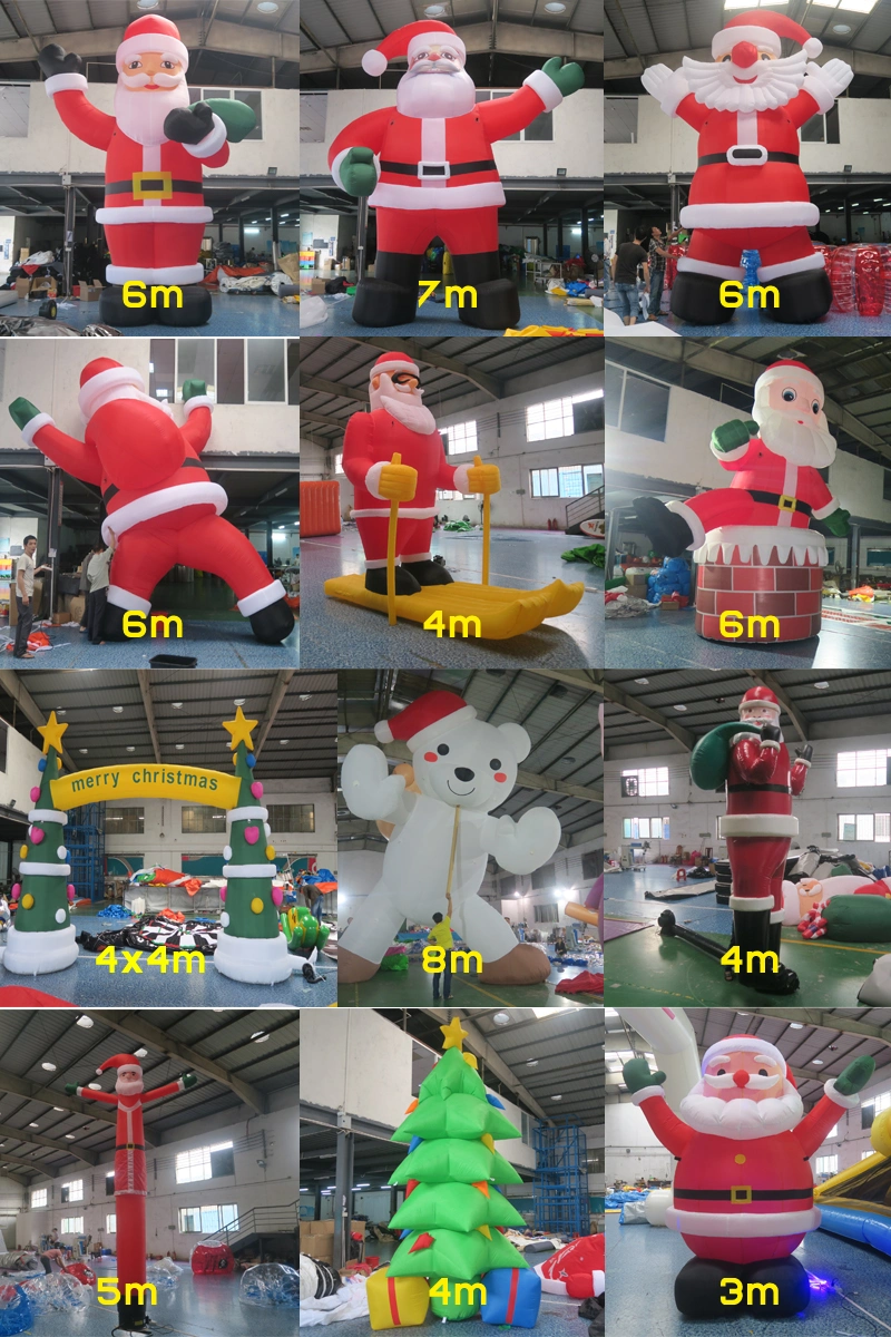 6X4m Xmas LED Light Inflatable Santa Grotto Christmas House Holiday Inflatable Christmas Tent with LED Light