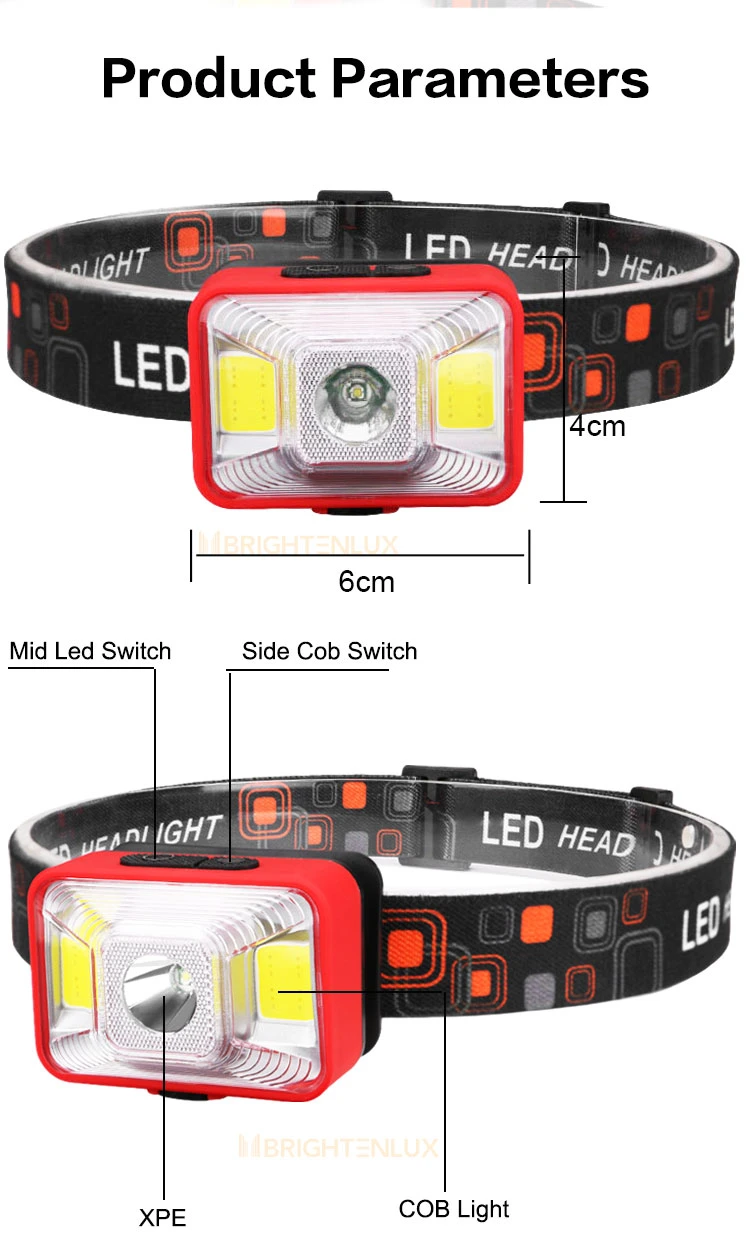 Brightenlux Factory Wholesale Waterproof Emergency Rechargeable COB LED Tactical Mini Headlamp